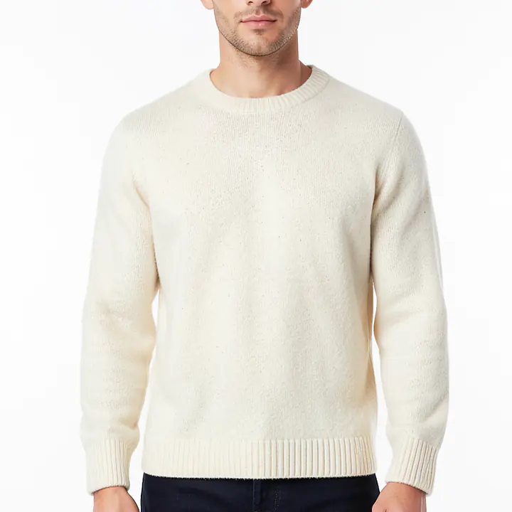Long Sleeve Jumper With Pocket - Color: Ecru, Size: XS