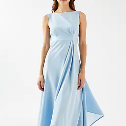 Printed Slit Sleeves Dress - Color: Light Blue, Size: XS