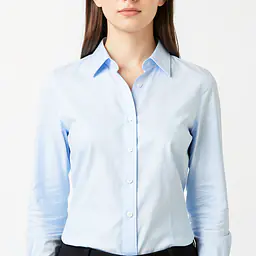 Cotton Shirt - Color: Light Blue, Size: XS