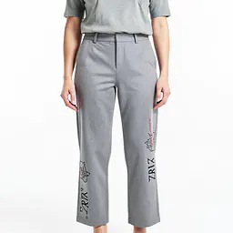 Printed Pants - Color: Grey, Size: XS