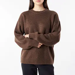 Oversized Sweatshirt - Color: Brown, Size: XS