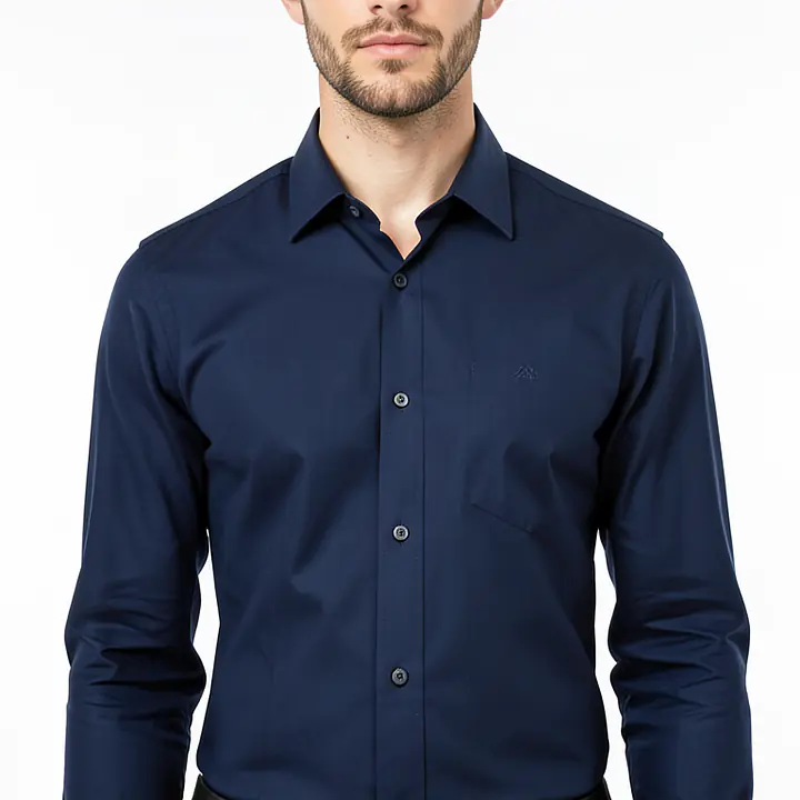 Slim Fit Shirt - Color: Dark Blue, Size: XS